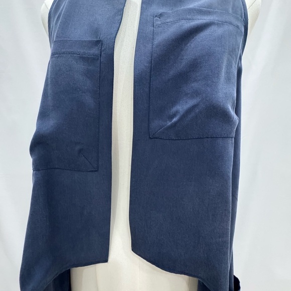 BCBG Generation Elegant Navy Sleeveless Duster Size XS - Picture 5 of 9